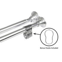 Utopia Alley Adjustable 72-In Double Shower Curtain Tension Rods - Rust-Proof Aluminum with Rubber End Cap, Easy Installation - Extendable, Ideal for Bathroom, Retractable, Wall-to-Wall - No Drilling