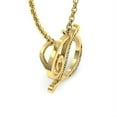 thumbnail image 4 of SuperJeweler D Initial Necklace In Yellow Gold With 7 Diamonds, Serif Style, With Free 18 Inch Cable Chain, For Women, 4 of 7