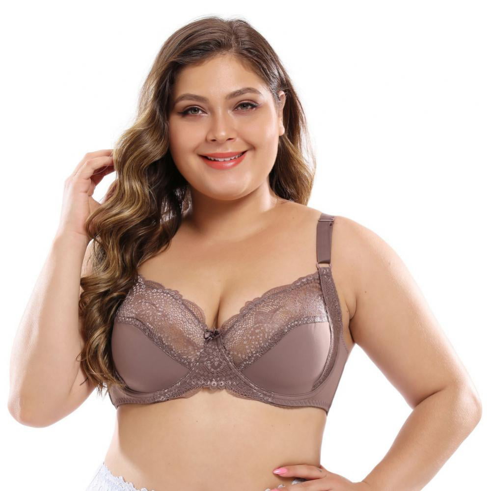 Softrhyme [size 32-38] Underwire Push Up Bra Adjustable Bra Thin Cup Lace Women  Lingerie Sexy Plus Size D Cup