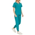 thumbnail image 6 of Clearance Women Scrubs Set with Pocket Medical Scrubs Set V-Neck Top and Jogger Pants, Comfortable and Durable, Perfect for Healthcare Professionals, 6 of 7