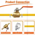 thumbnail image 4 of 1/4" Brass Mini Shut Off Ball Valve for Water Fuel Gas Line RV Tubing, 4 of 5