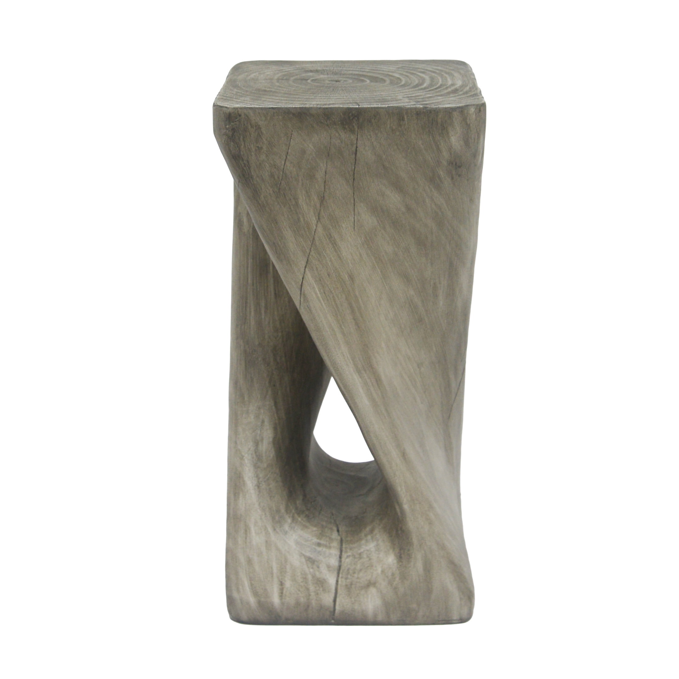 Christopher Knight Home 26.8" Natural Wood Twist Shape Design MGO Outdoor Side Table, Gray