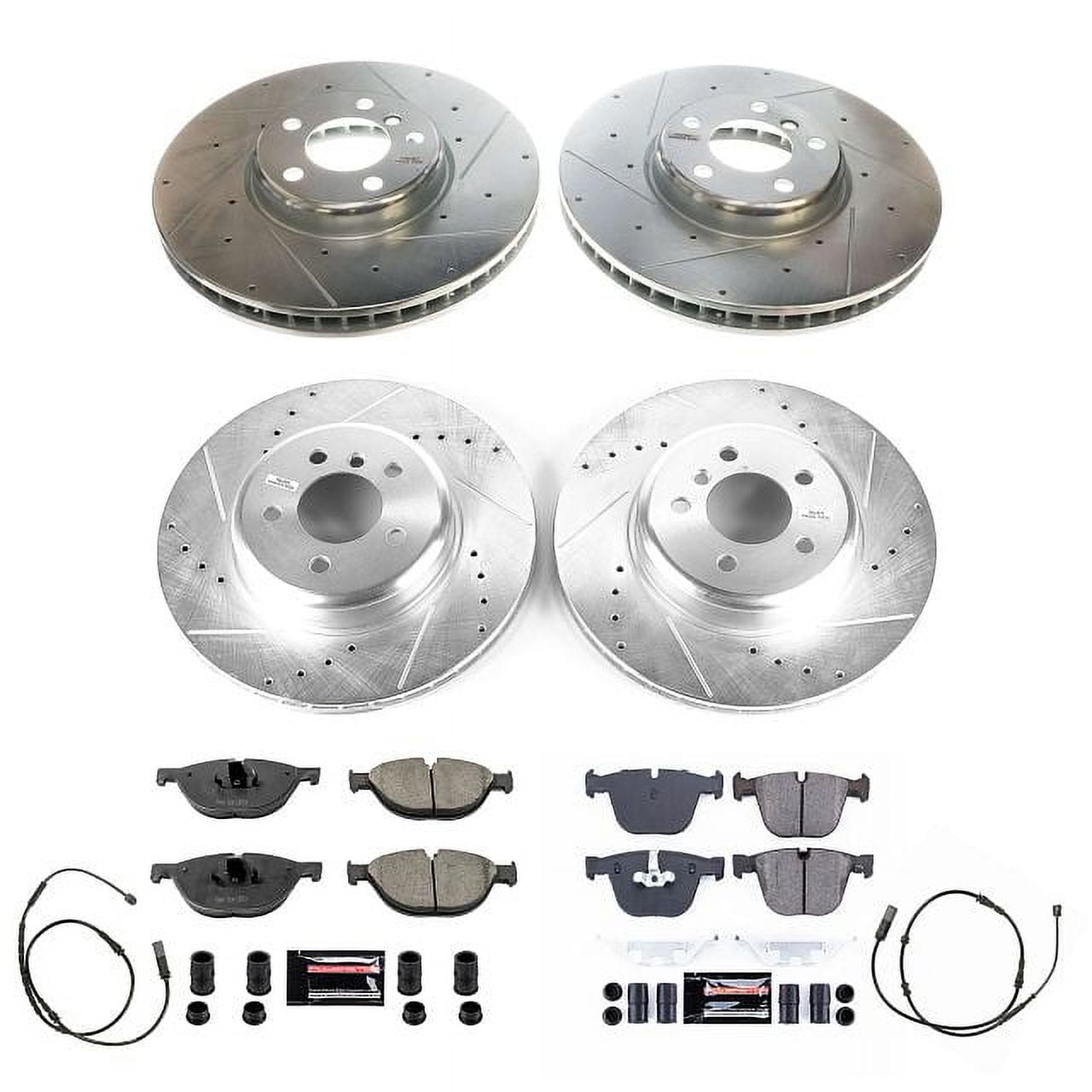 PowerStop Front and Rear Z23 Evolution Sport Carbon-Fiber Ceramic Brake Pad and Drilled & Slotted Rotor Kit Fits: BMW Select Models K8849