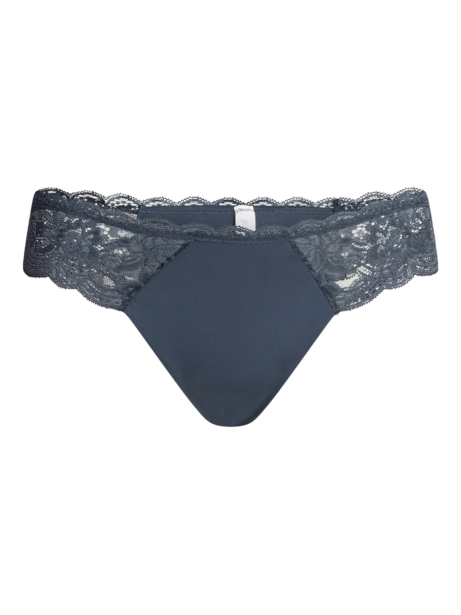 Joyspun Women's Microfiber and Lace Thong Panties, 3-Pack, Sizes XS-3XL