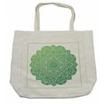thumbnail image 1 of Mandala Shopping Bag, Ornamental Floral Arrangement with Spirals Stars and Blossoming Petals, Eco-Friendly Reusable Bag for Groceries Beach and More, 15.5" X 14.5", Cream, by Ambesonne, 1 of 2