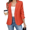 thumbnail image 2 of Edvintorg Womens Blazer Plus Size Long Sleeve Business Casual Open Front Suit Jacket Women Fashion M-4XL Orange, 2 of 5
