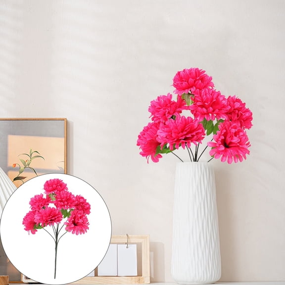 Clearance! Bundles of Artificial Chrysanthemum Flowers Chrysanthemums for Cemetery Decorations Faux Floral Arrangements for Home and Memorial Use