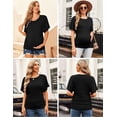thumbnail image 3 of Ekouaer Maternity Shirts 3 Packs Dolman Sleeve Side Ruched Tops Tunic Casual Pregnancy Clothes, 3 of 7
