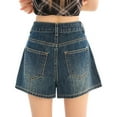 thumbnail image 4 of Ediodpoh Denim Skirt Women's Fashion Asymmetrical Tie Waist Mini Skirt with Denim Detail A Line Womens Skirt Blue XXL, 4 of 5