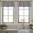 thumbnail image 4 of LALILO Kitchen Curtain Valance Blue And Light Pink Beige Rod Pocket Window Curtain 52"x 18" Set of 2, 4 of 7