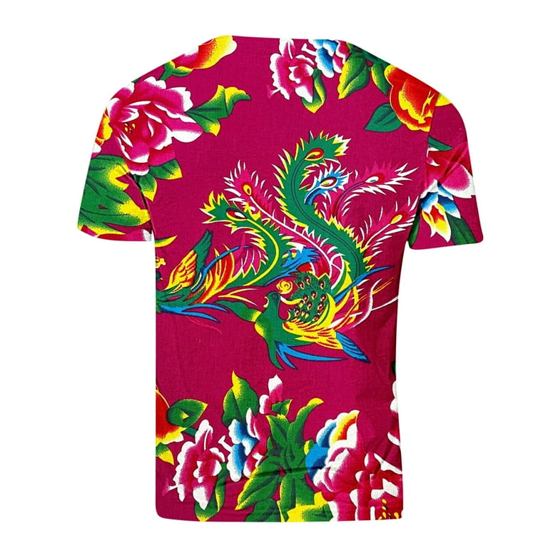 Awdenio Summer Mens T-Shirts, Men's Fashion Floral Printing