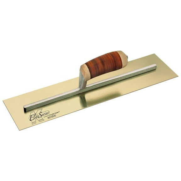 Kraft Tools CFE536L 12"x4" Elite Series Five Star™ Golden Stainless Steel Trowel w/Leather Handle
