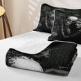 thumbnail image 4 of Erosebridal Spooky Skeleton Lover Twin Quilt Set, Boho Grey Rose Twin Coverlet Set for Boys Girls, Black Grey White, 2pcs 1 Bedspread and 1 Pillowcase, 4 of 7