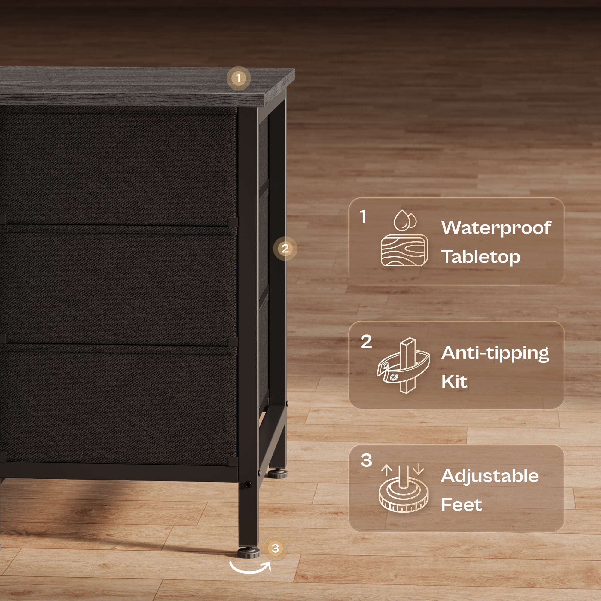 Amadwell Large TV Stand for 65, 70 Inch TVs, 11 Drawer Long Dresser with Power Outlets & LED Lights, 63 inch Entertainment Center