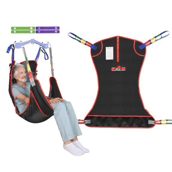 EZ Assistive Universal Full Body Patient Lift Sling, Mesh Fabric, 500lb Capacity, Small, Black
