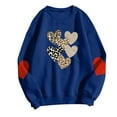 thumbnail image 4 of Sakmal Womens Sweatshirts Lightweight Blue Sweatshirts Heart Comfy Long Sleeve Shirts, 4 of 5