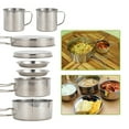 thumbnail image 3 of Camping Camping Cookware Mess Kit 8PCS Stainless Steel Cooking Pot and Pan Set with Plates Cups for Outdoor Camping Hiking Backpacking, 3 of 7