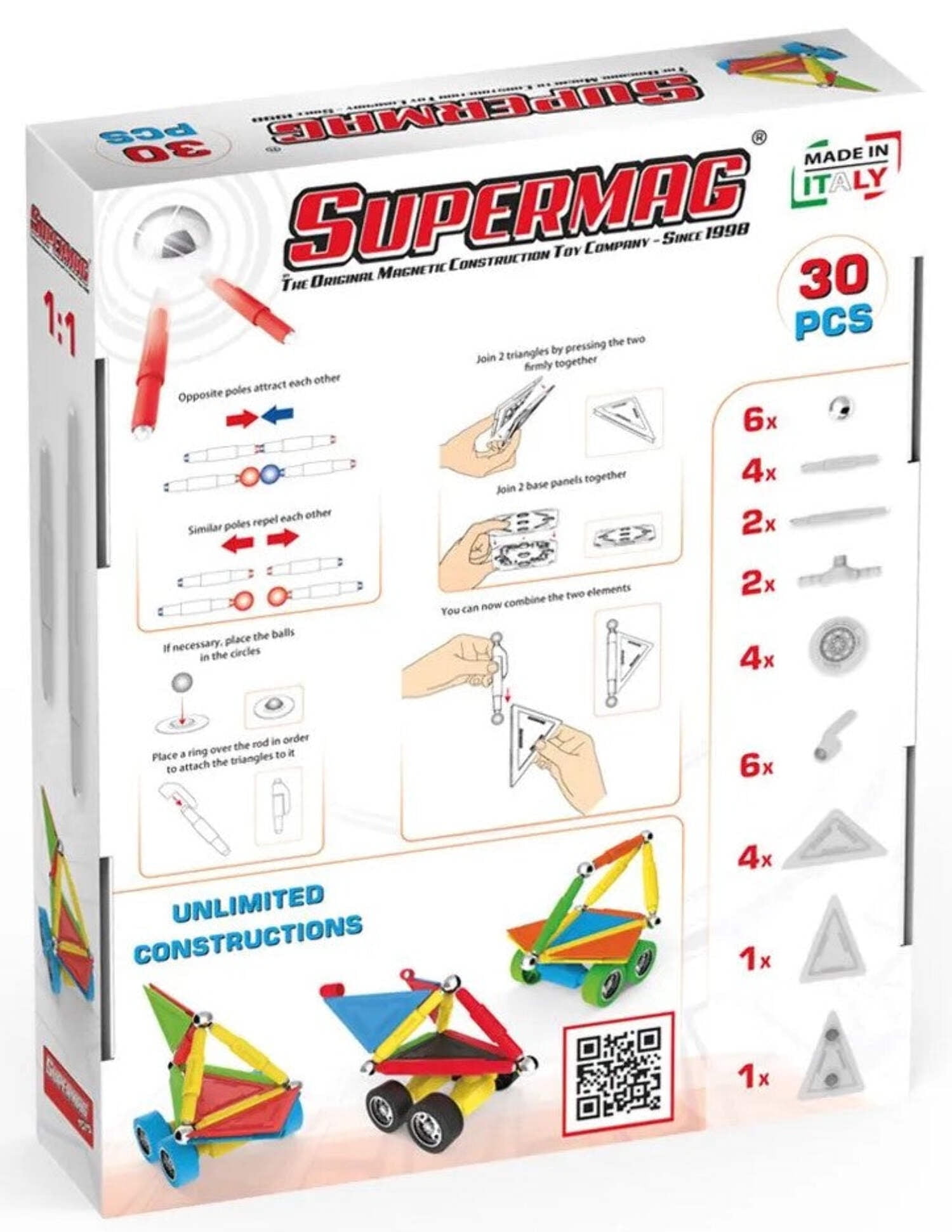 Tinamiri SUPERMAG - Multicolor 85 | Educational Construction Fun | 85 Piece Set | Europe-Made | STEM | Toy Magnetic Building Sets | Magnet 並行輸入品 : Tinamiri SUPERMAG - Multicolor 60 | Educational