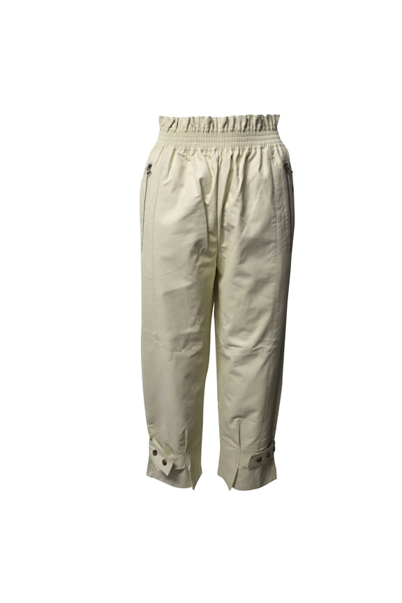 Pre-Owned The Frankie Shop Xenia Tapered Pants in Cream Faux Leather