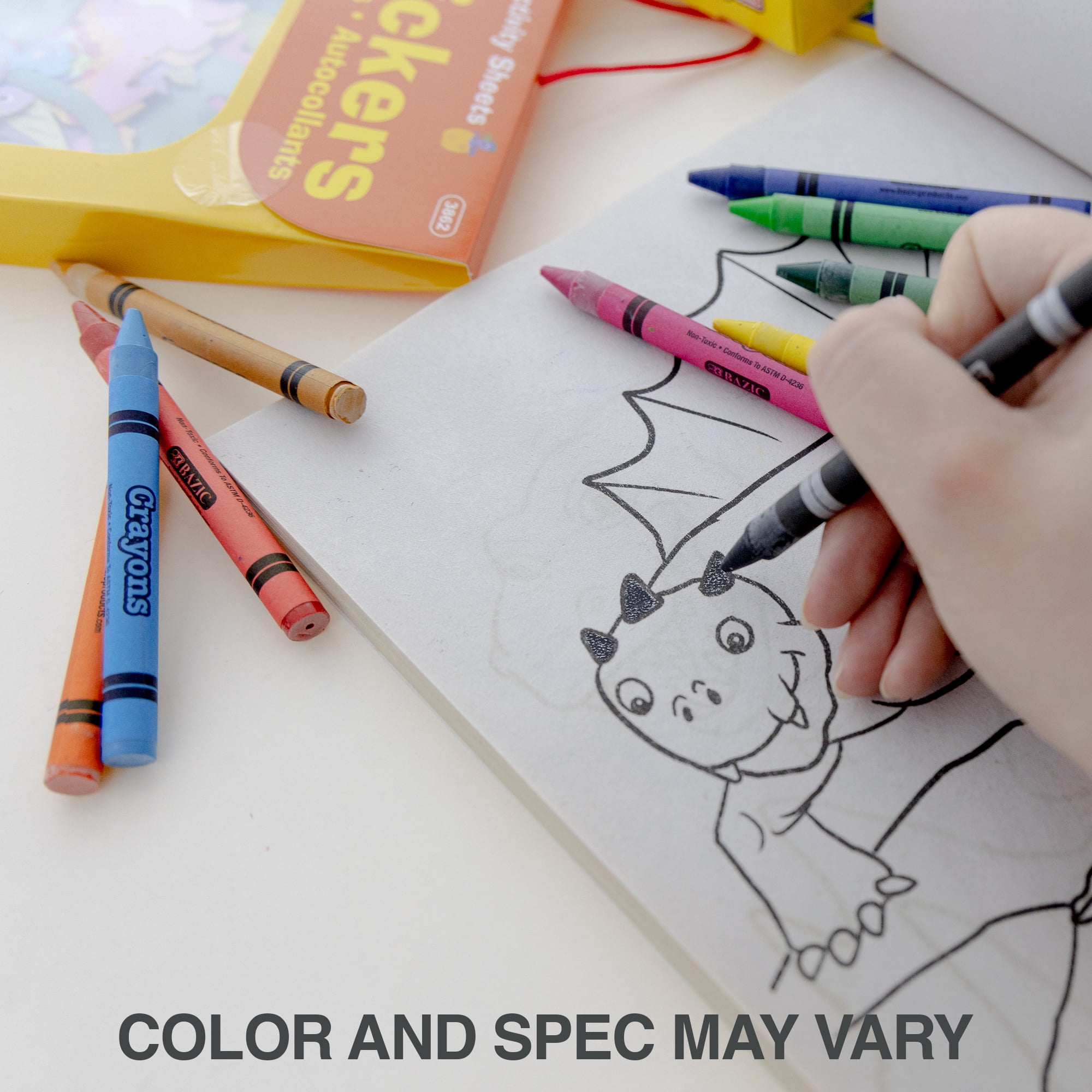 Dinosaurs Coloring and Activity Book Set, Include 2 Books, Crayons & Dinosaur Stickers