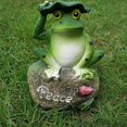 thumbnail image 2 of Estatuas de jardín de ranas Brillar 3 piezas de 5 pulgadas, 2 of 5