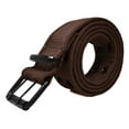thumbnail image 4 of Men's Women's Double Grommet 2 Hole Belts Canvas Web Solid Casual Belt Brown Size XL, 4 of 5