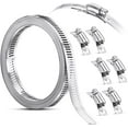 thumbnail image 1 of Abrazadera de manguera Abrazadera de gusano de acero, Abrazadera de manguera de cincha con clips, Abrazaderas de acero inoxidable 304 Abrazadera de manguera ajustable con tornillo (7 piezas, 8 pies) esquí esquí Gafas de esquí, 1 of 5