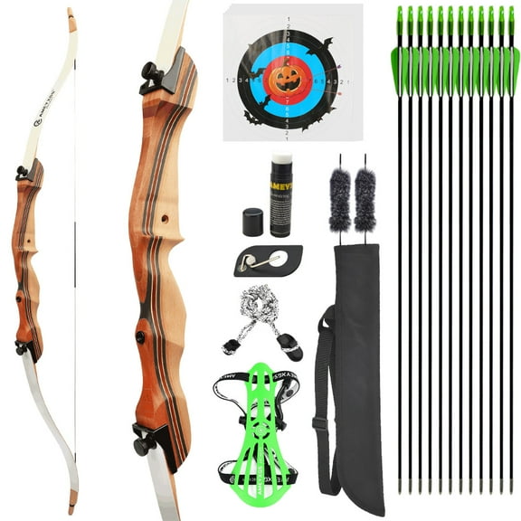 Youth Recurve Bow White Limbs 10-20lbs Laminated Wood 54"/48"