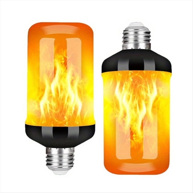 2 Bombillas LED de Llama con Base E27, 4 Modos y Efecto Invertido, CA 85-265 V, para Decoración de Fiestas y Hogar B