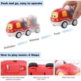 thumbnail image 3 of PEACNNG Music Car Toys for Toddler - 4 Piece Music Pull Back Cars Toy Go Friction Powered Toy Dump Truck, Cement Mixer, Tractor, Dump Truck Cartoon Car Toys, 3 of 5