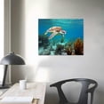 thumbnail image 3 of COMIO Green Sea Turtle Canvas Wall Art Print, Wildlife Artwork, 3 of 4