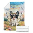 thumbnail image 2 of Welcome Spring Fairy Papillon in Flower Meadow Cozy Fleece Blanket Pap Butterfly Dog Lover Warm Soft Throw Blanket - 13002, 2 of 5