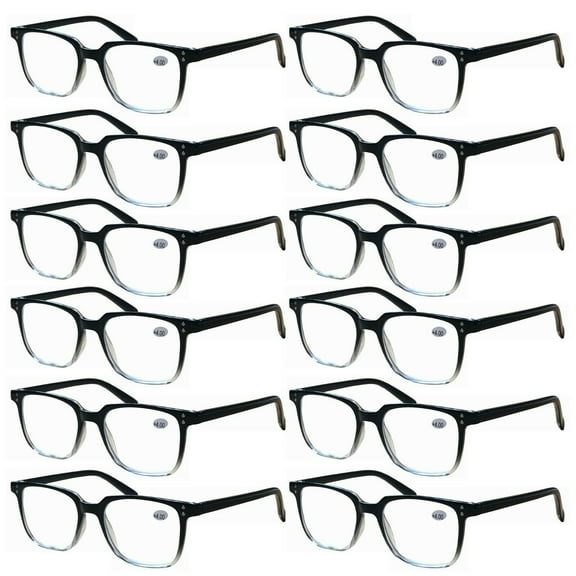 12 Pairs Unisex Blue Light Blocking Reading Glasses Computer Readers for Men Women 0.75