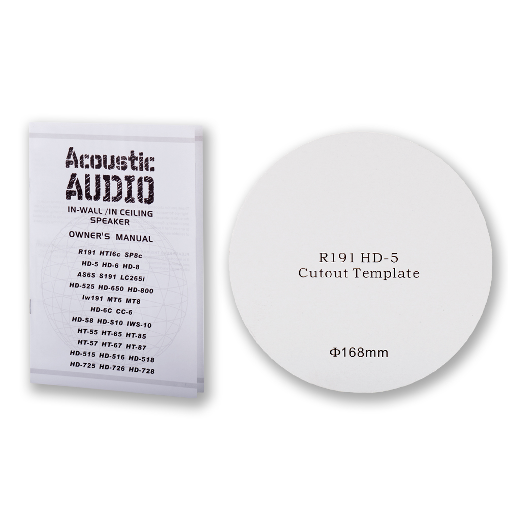 Acoustic Audio R191 In Ceiling / In Wall 5 Speaker Set 2 Way Home Theater Flush Mount - image 4 of 4