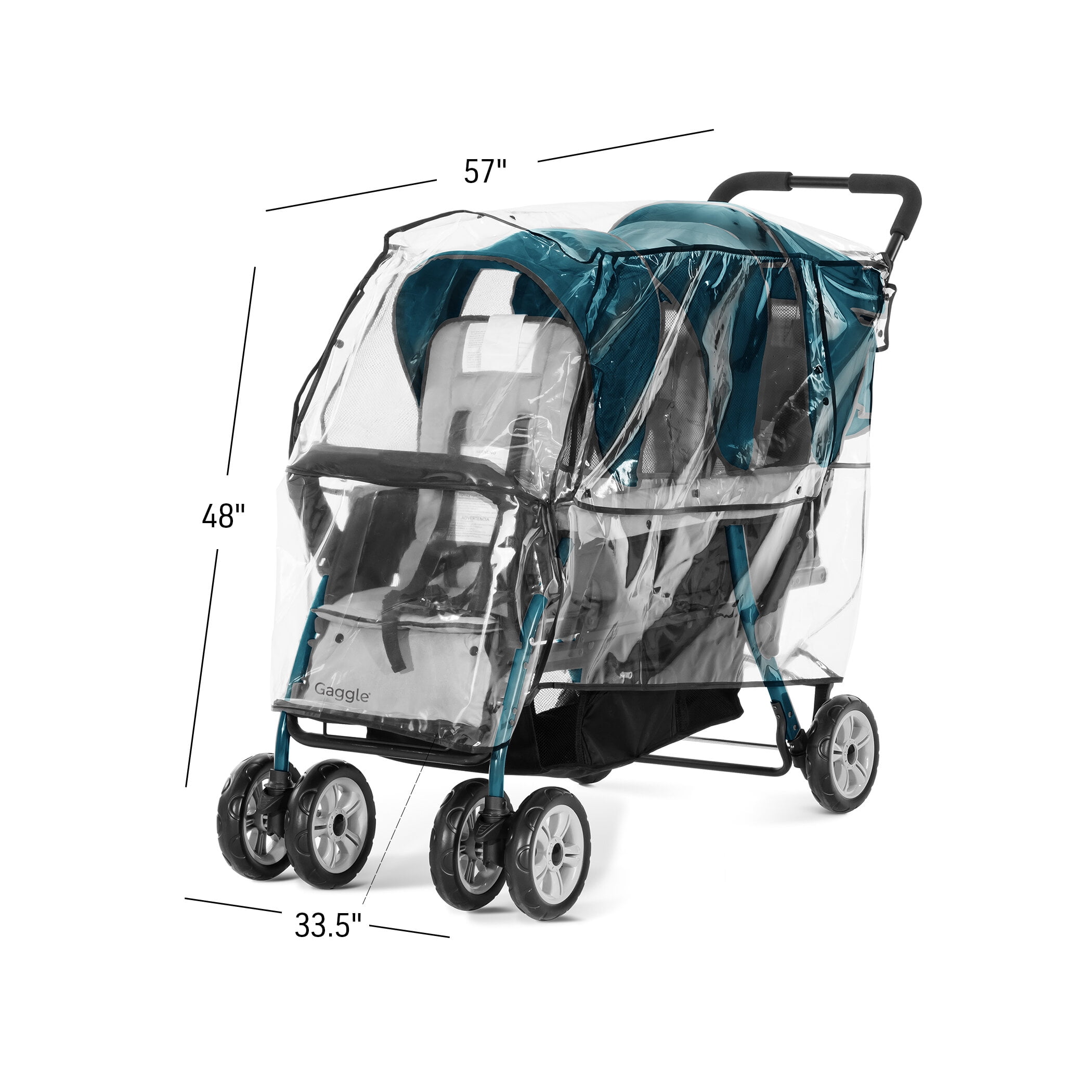 Foundations Trio Sport 3-Seat Stroller, Rain Cover