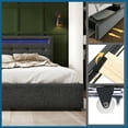 thumbnail image 4 of Full Size Upholstered Platform Bed Frame With LED Lights Adjustable Headboard 4 Storage Drawers For Home Bedroom, 4 of 9