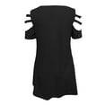 thumbnail image 4 of Pxiakgy T-Shirts pour Femmes Col en V Fermeture Éclair Manches Courtes Blouse Décontractée Noire + TG, 4 of 5