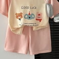 thumbnail image 6 of KPOPLK First Birthday Baby Boy outfit Summer Casual Crew Neck Waffle Knit Shirt Infant Clothes + Shorts Set(11-12 Years,Pink), 6 of 6