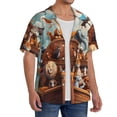 thumbnail image 2 of Sikiie Animal Filled Noahs Ark Men's Cuban Shirt, Hawaiian Shirts, Business Casual Button Down Shirts, Short Sleeve Shirt-Small, 2 of 5