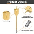 thumbnail image 4 of Uxcell Spade Drill Bit 1" Paddle Flat Bits for Woodworking Fiberglass Gold Tone, 4 of 7
