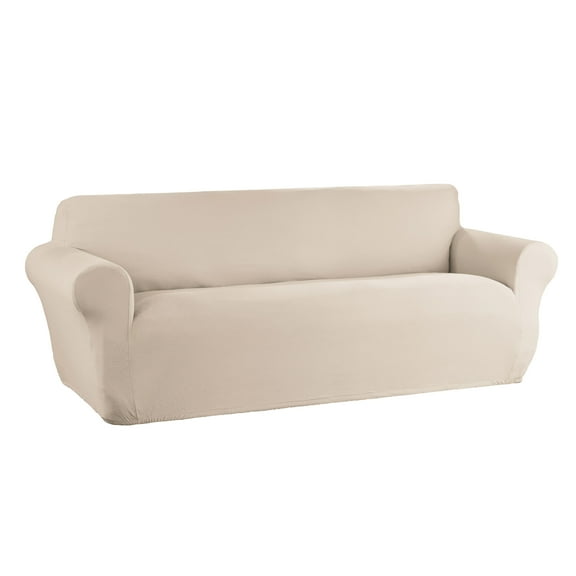 Mainstays Waterproof Stretch-to-Fit Fabric Sofa Slipcover, 1-Piece, Tan