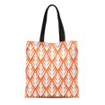 thumbnail image 1 of NUDECOR Sac Fourre-Tout en Toile Motif Rouge Arbres Simples Ikat Géométrique en Orange Sac d'Épicerie Réutilisable Durable Coloré, 1 of 1