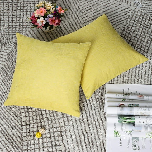 Decorative Cotton Linen Square Throw Pillow Cover Cases For Sofa Couch Bed