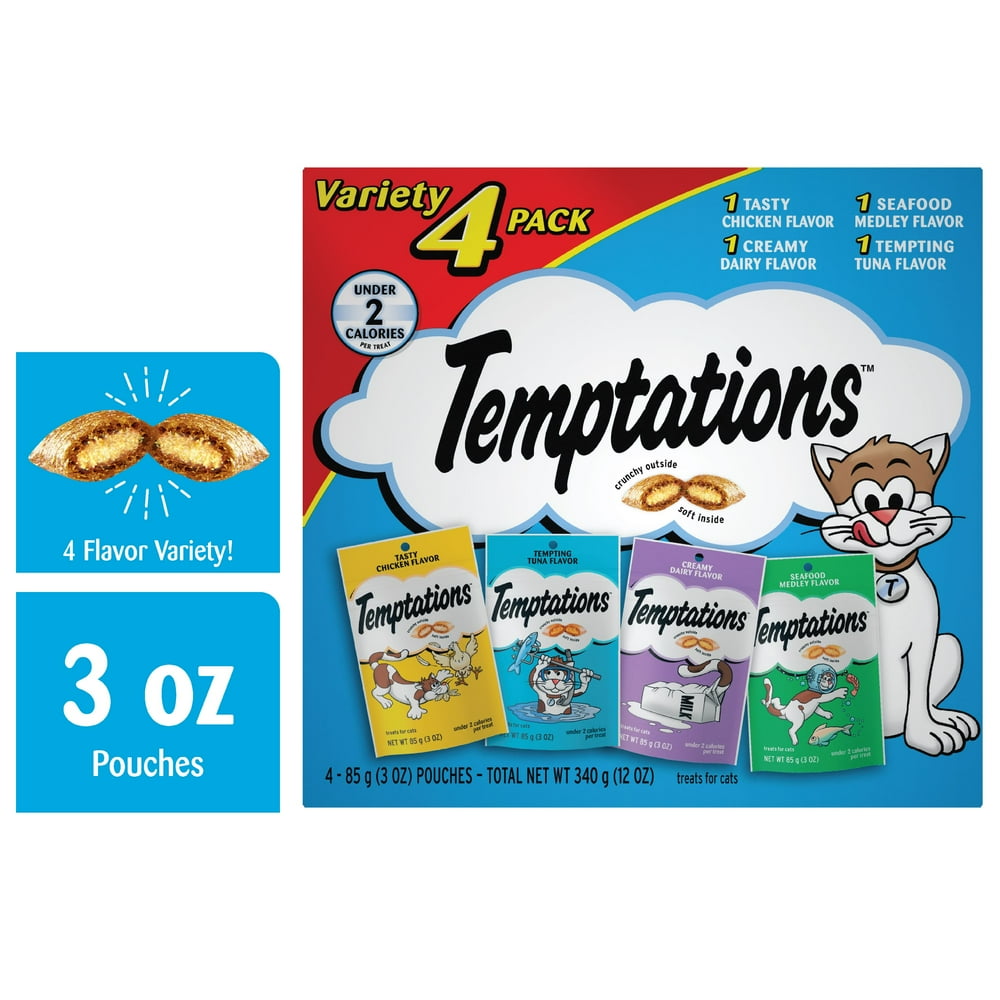 TEMPTATIONS Classic Crunchy and Soft Cat Treats Feline Favorite Variety