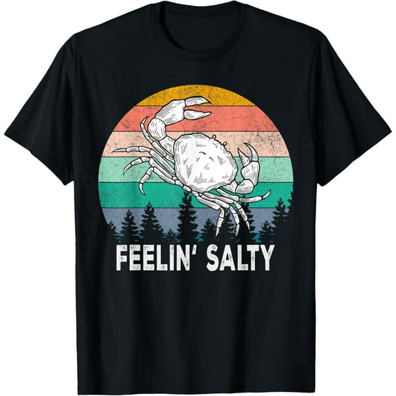 Humor Vintage Feelin' Salty, Maryland Crab Sunset T-Shirt