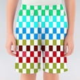 thumbnail image 2 of Tisuna Shorts For Boys Kids Comfort Fit Elastic Waist Shorts Plaid Print Summer Vacation Casual Shorts Size 2-3 Years Mint Green, 2 of 4
