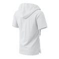 thumbnail image 5 of Guluxicc Men's Hooded Cotton Tops Drawstring Button Collared Short Sleeve Shirts Regular Fit Trendy Solid Color Summer Casual Tops with Pocket, 5 of 5