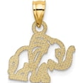 thumbnail image 4 of 14K Yellow Gold Flat Cut-Out Elephant Charm (14.6 X 13.36) Made In United States k6587, 4 of 5