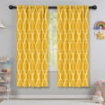 thumbnail image 5 of Blackout Kids Curtains,Yellow Geometric Quatrefoil Pattern Childrens Insulated Curtains Set Of 2,Bedroom Essentials,Toddler Room Decor 42x63in(106x160cm), 5 of 5