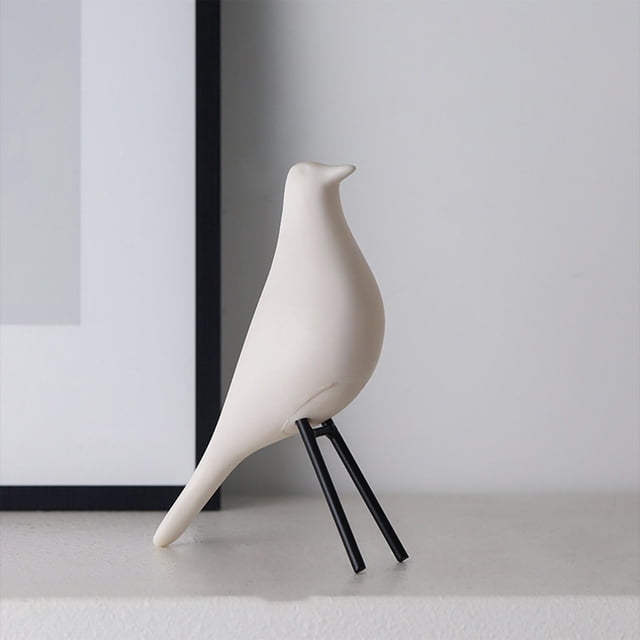 Resin Ornaments White Eames Bird Resin Figurine Small Decorative Statue for Home Office Desk Table Decor(1Pcs) Rkxzt
